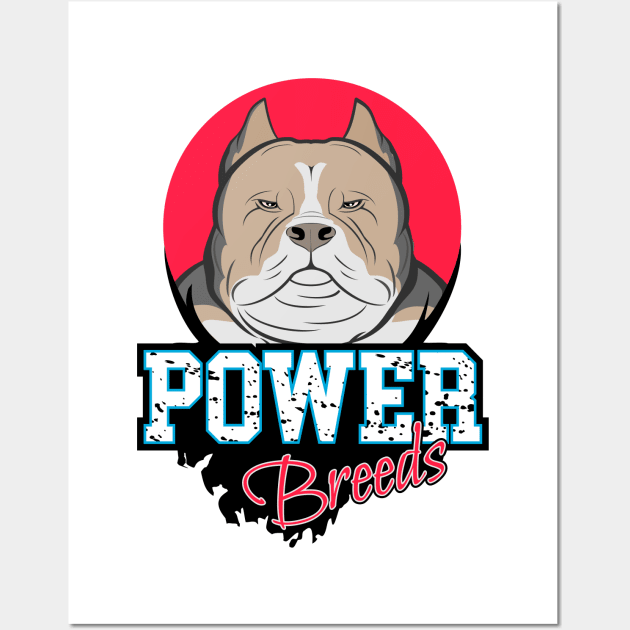 American Bully Fawn and White Colours | Power Breed Wall Art by VISUALUV